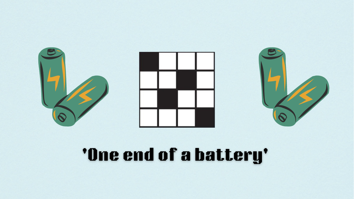 Picture showing one end of the battery clue in NYT Mini Crossword.