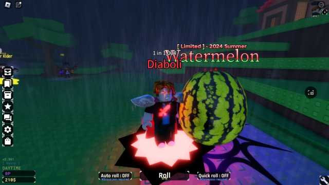 Picture showing the Watermelon Aura in Roblox's Sol's RNG.