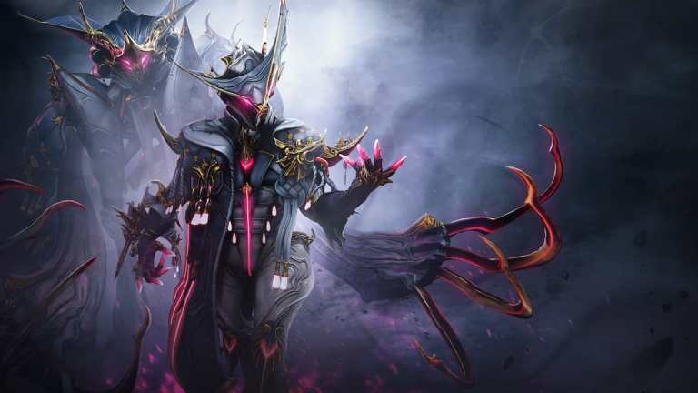 Sevagoth Prime and his Prime Shadow displayed over fog in a promo image