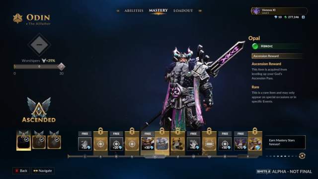 A skin shown on Odin's Ascension Pass in Smite 2.