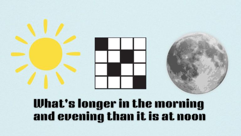 art for whats longer in the morning and evening than it is at noon nyt mini crossword clue