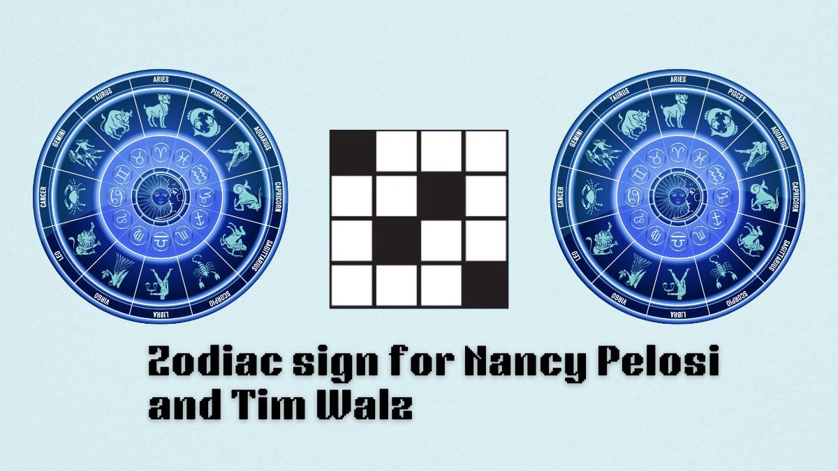 art for zodiac sign for nancy pelosi and tim waltz nyt mini crossword clue