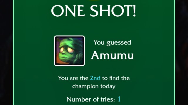 the one-shot message with the square image of amumu for the aug. 8 LoLdle quote answer