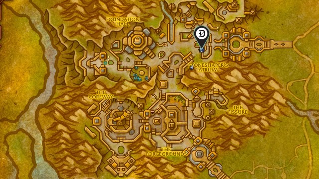 The Dot Esports marker showing the location of the Dalaran Sewer Rat and Dalaran Sewer Turtles in Dornogal in WoW The War Within