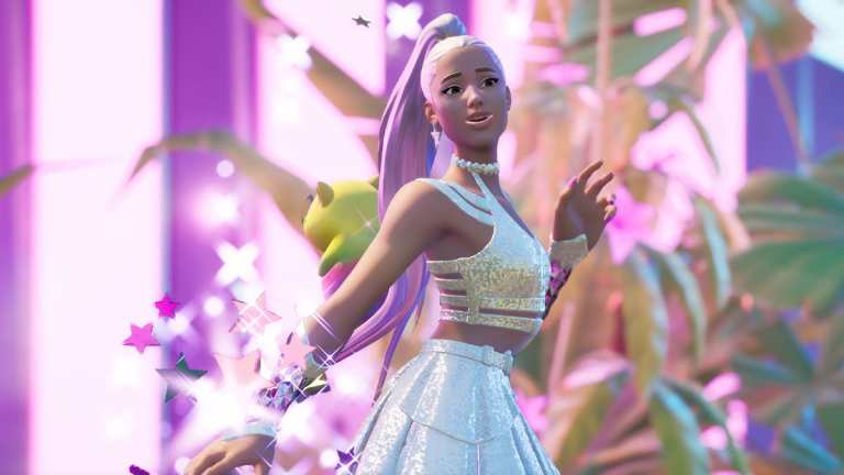 Ariana Grande dancing in Fortnite.