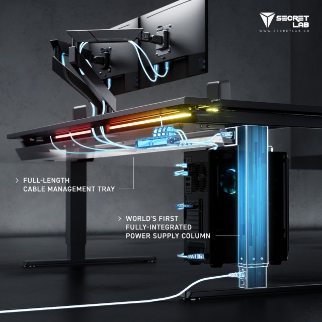 Secretlab Magnus Pro cable management diagram