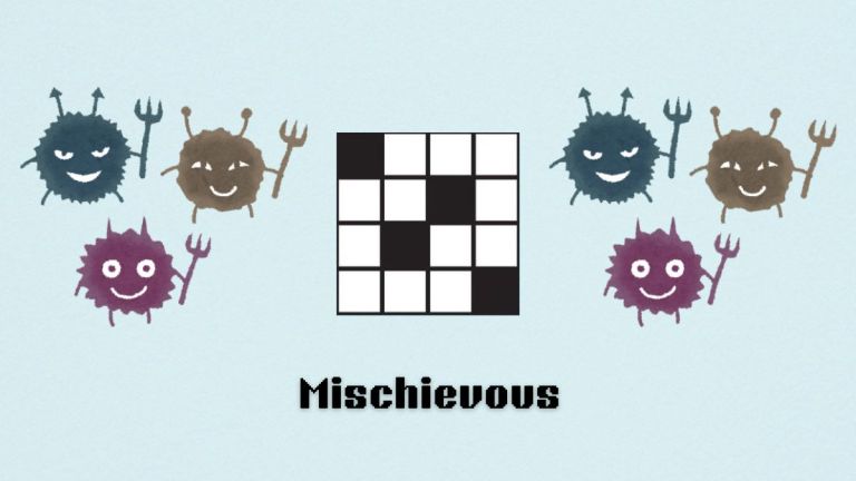 art for mischievous clue in nyt mini crossword