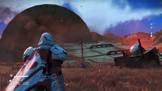 Crashed freighter in No Man's Sky