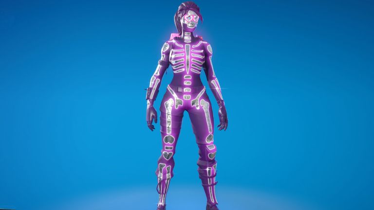 The Sparkle Skull skin standing in Fortnite.