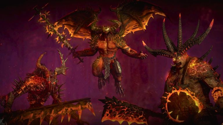 three monsters standing on a broken platform in diablo 4