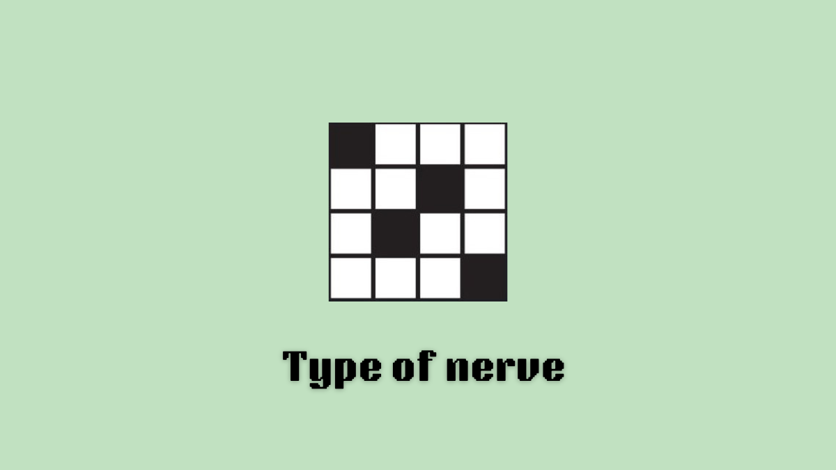 Type of nerve underneath a crossword for the LA Times Mini.