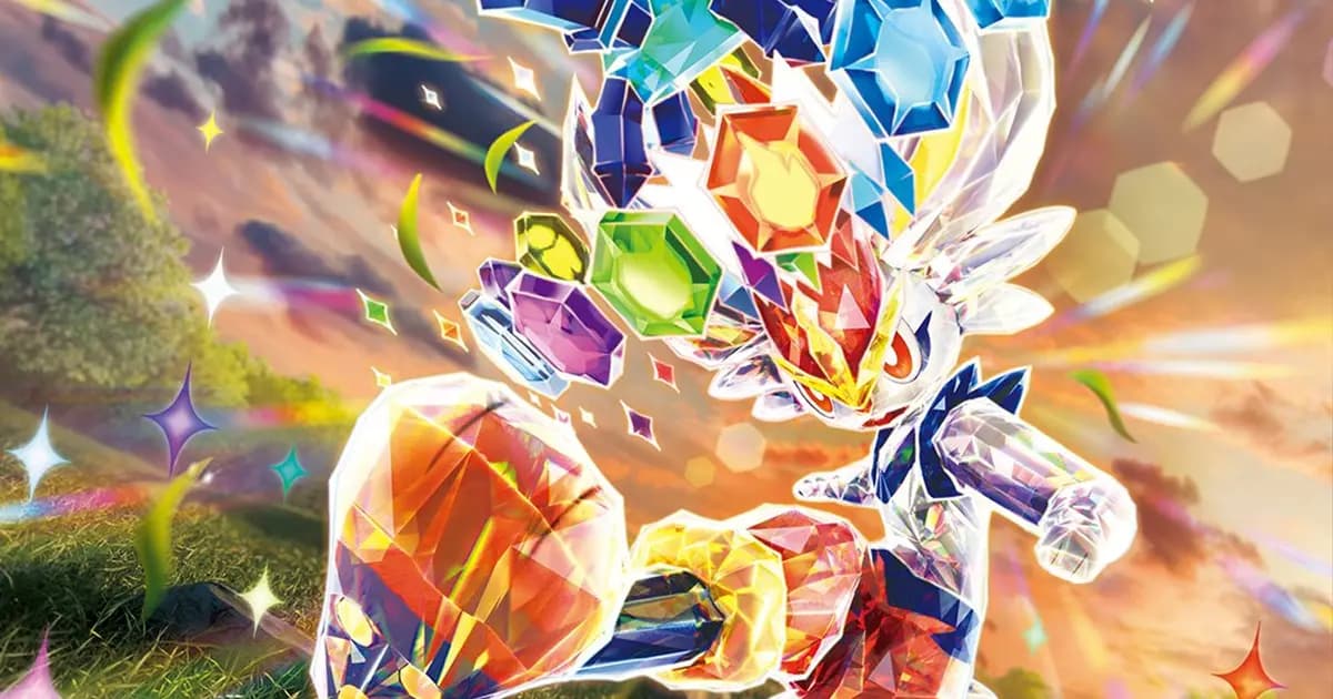 cinderace stellar crown tera type key art pokemon tcg