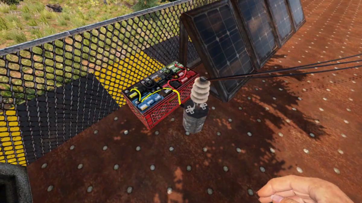 A Battery Bank on a rooftop connected to solar panels