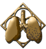 A golden symbol featuring two lungs in Enotria