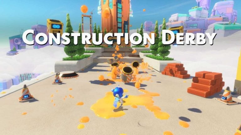 construction derby level intro in astro bot