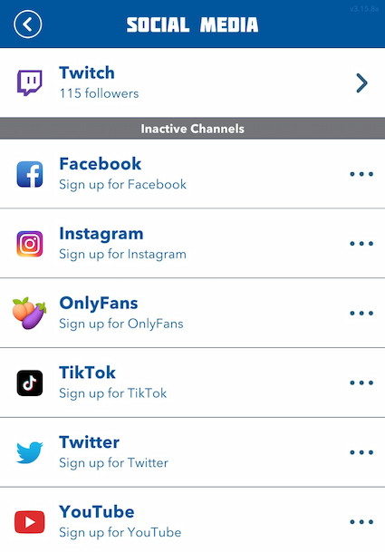 Picture showing the Social Media platforms to go viral in Bitlife.
