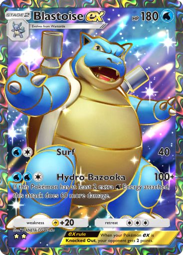 Blastoise ex full art from Genetic Apex