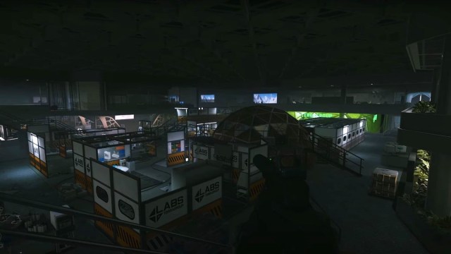 An image from Escape from Tarkov of the main working area in The Lab, which contains a dome.