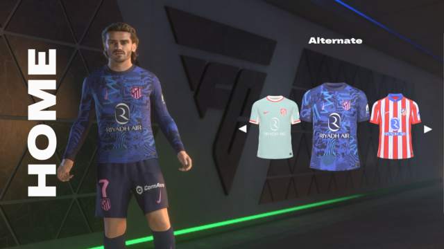 An overview of the Atletico Madrid Alternate kit in EA FC 25.