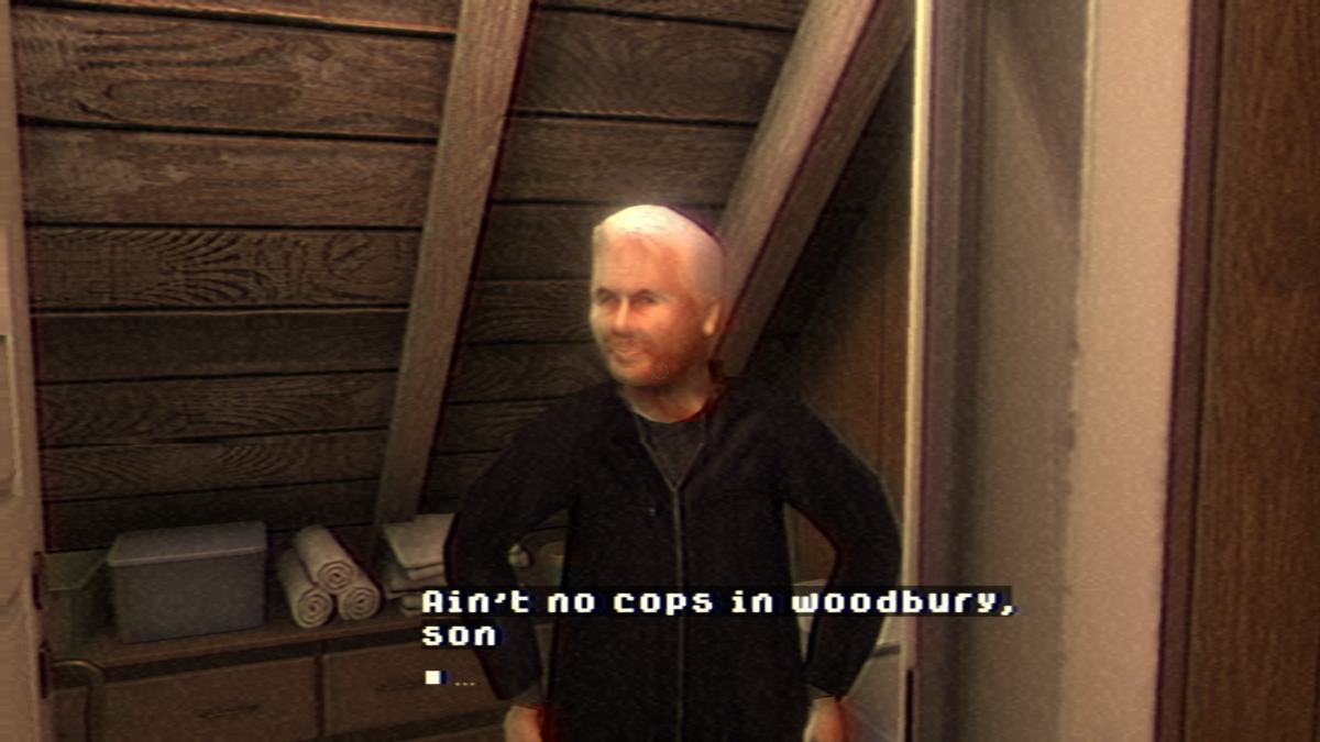 "Rick" telling us that there's no cops in Woodbury