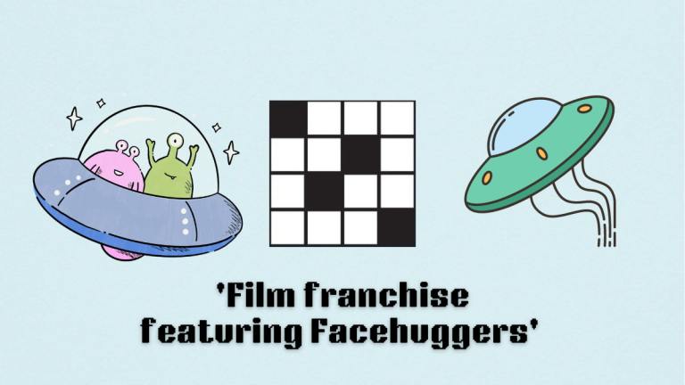 Picture showing the film franchise featuring Facehuggers clue cover in NYT Mini Crossword.