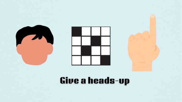 give a heads up clue art in nyt mini crossword