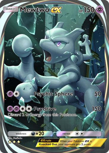 Mewtwo ex immersive art in Genetic Apex