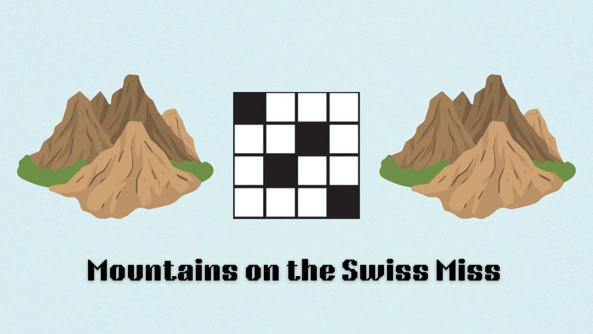 art for mountains on the swiss miss logo nyt mini crossword clue