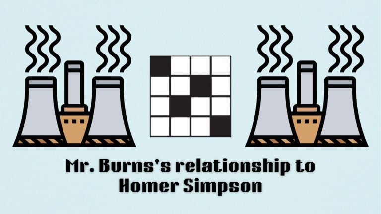 art for mr mburnss relationship to homer simpson clue in nyt mini crossword