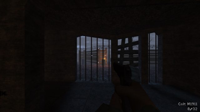 NZ Portable opening screen with a player holding a gun in a bunker