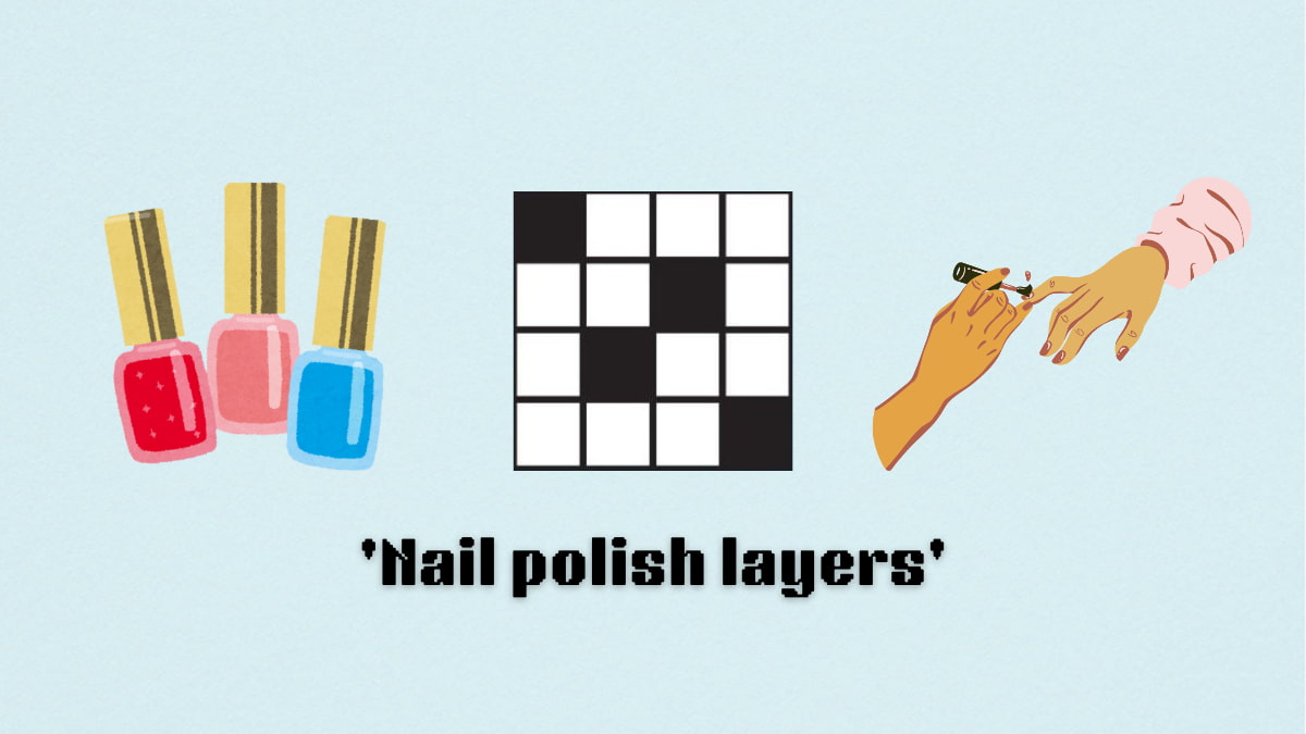 Picture showing the Nail polish layers clue cover in NYT Mini Crossword.