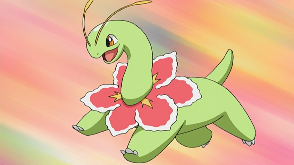 Meganium leaping into battle