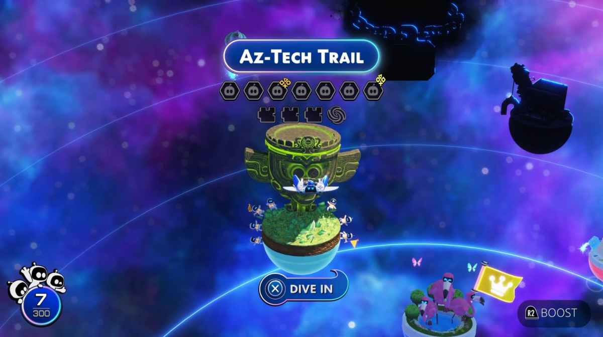 astro bot az-tech level select screen