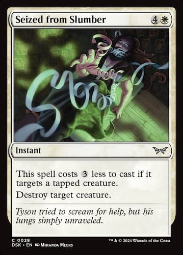 hum,an unraveling like string in Duskmourn MTG set