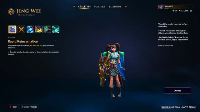 Jing Wei shown in the God selection screen in Smite 2.