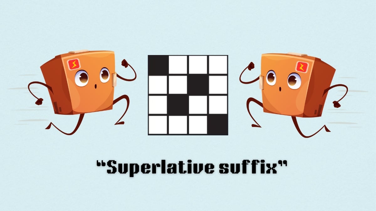 Two boxes running fast above the clue superlative suffix from the nyt mini crossword puzzle