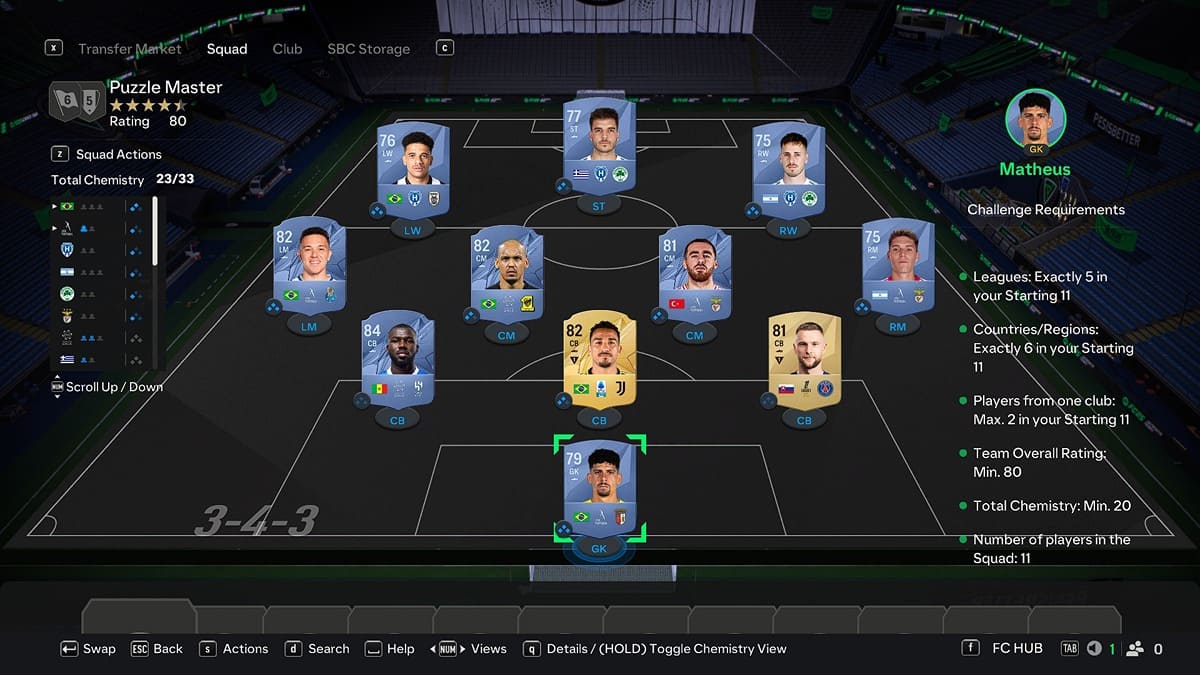 Cheapest solution for the Puzzle Master SBC in EA FC 25