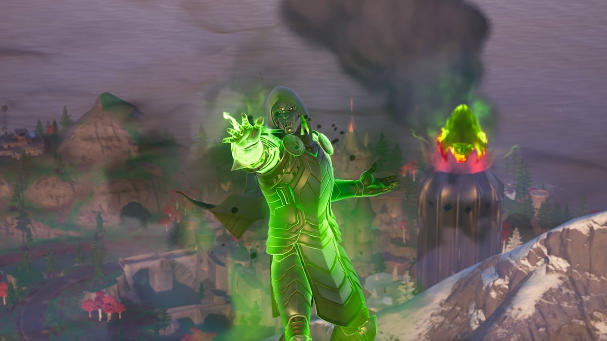 Transforming into Doom in Fortnite as Doom's Chosen.