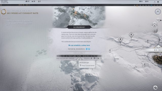 Drednaught colony spot in Frostpunk 2