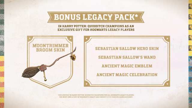 The Bonus Legacy pack for Hogwarts Legacy players in Harry Potter Quidditch Champions.