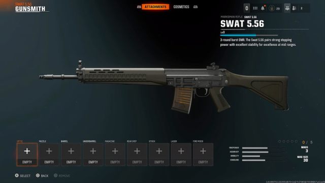 SWAT 5.56 AR in Black Ops 6 menus