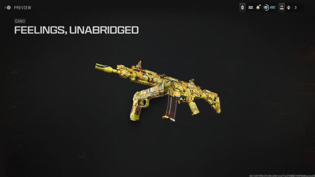 Feelings, Unabridged weapon camo in MW3