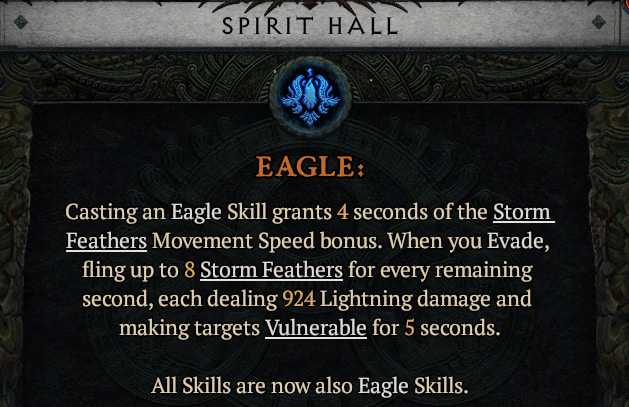 Eagle Spirit in Diablo 4 Vessel of Hatred's Spiritborn Spirit Hall