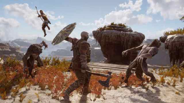 Kratos fighting in Svartalfheim.