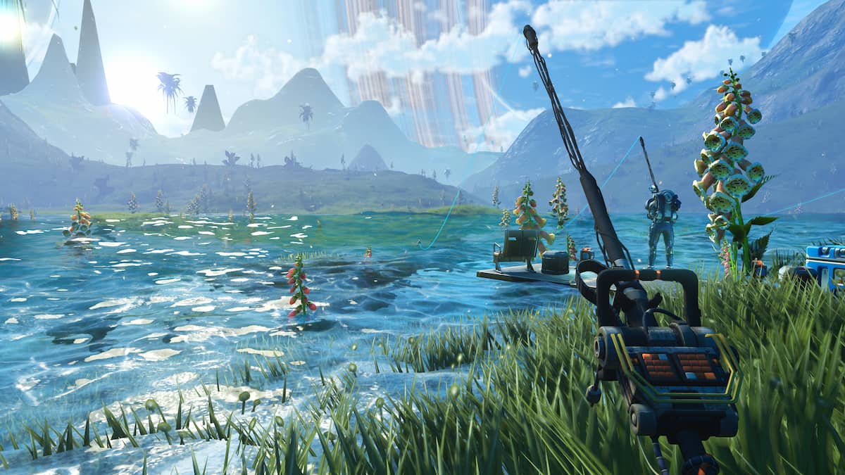 Fishing in No Man's Sky from first person view