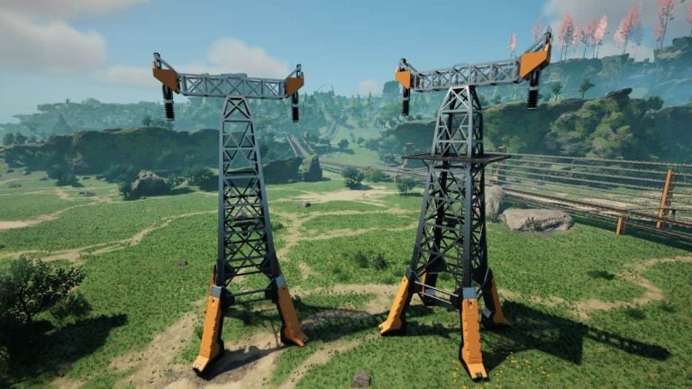 Both Power Tower variants in Satisfactory.