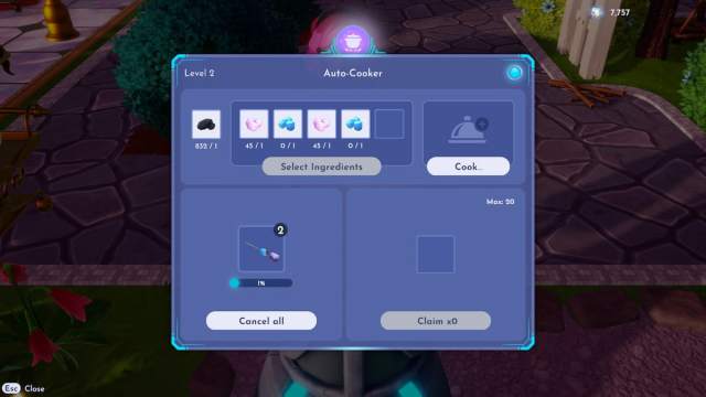 Cooking Roasted Marshmallows in an Ancient Cooker in Disney Dreamlight Valley.