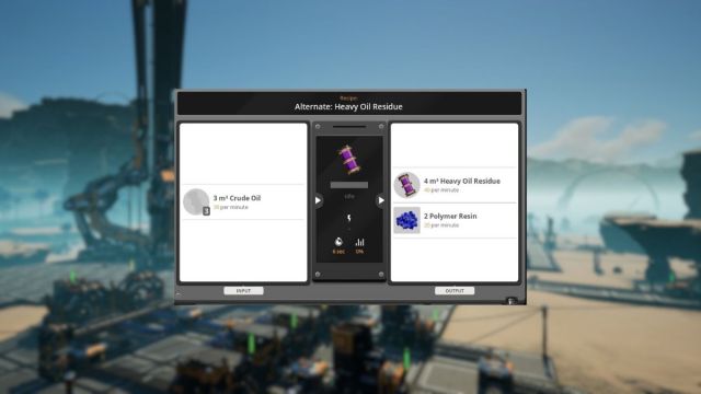 satisfactory heavy oil residue alternate recipe inside refinery menu