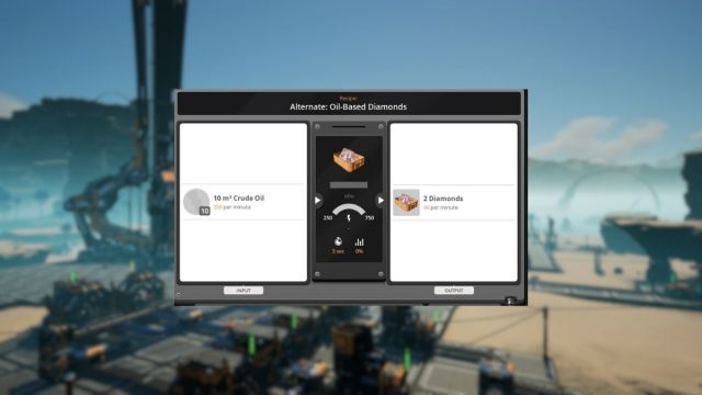 satisfactory oil-based diamonds alternate recipe inside particle accelerator menu