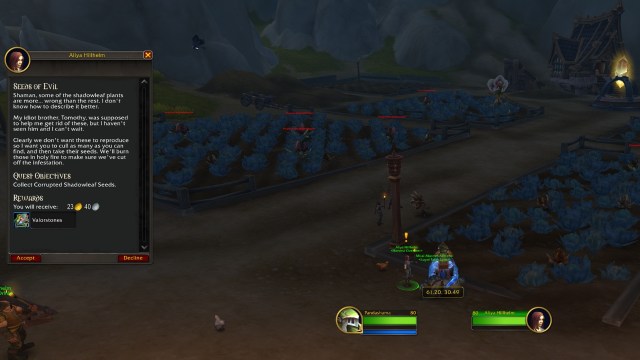 A player accepting the seeds of evil quest in wow the war within